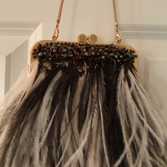 mooroo ostrich feather handbag - Picture 2 of 5